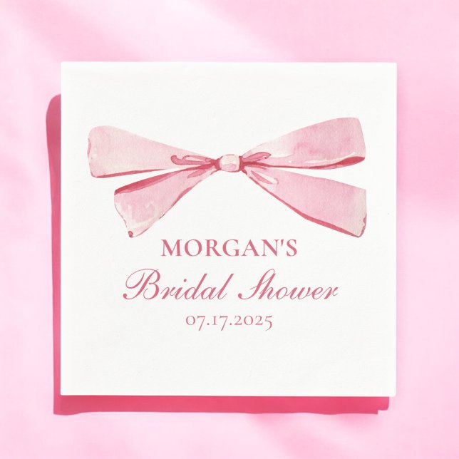 Serviette En Papier Elle noue la Fête des mariées rose du noeud (Créateur téléchargé)