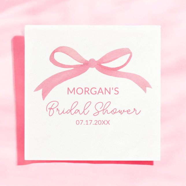 Serviette En Papier Elle noue la Fête des mariées rose du noeud (Créateur téléchargé)