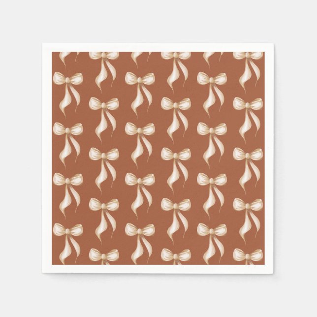 Serviette En Papier Elle noue le nœud Bow Pattern Shower de mariage (Devant)