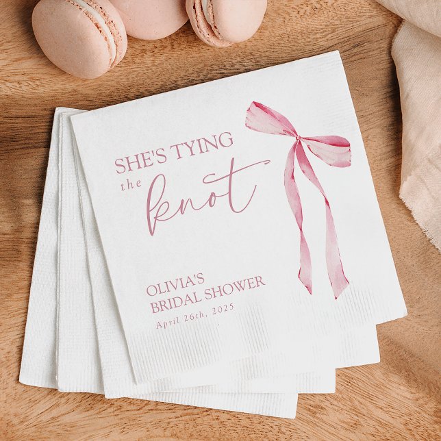 Serviette En Papier Elle Noue le Nœud Coquette Fête de Mariée (Créateur téléchargé)