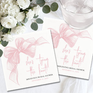 Serviette En Papier Elle Noue Le Nœud Rose Pâle Mariage Enterrement de