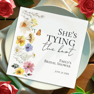 Serviette En Papier Elle se marie   Wildflower Bridal Shower