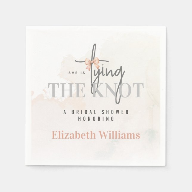 Serviette En Papier Elle Tient La Fête De La Fête des mariées Rose Kno (Devant)