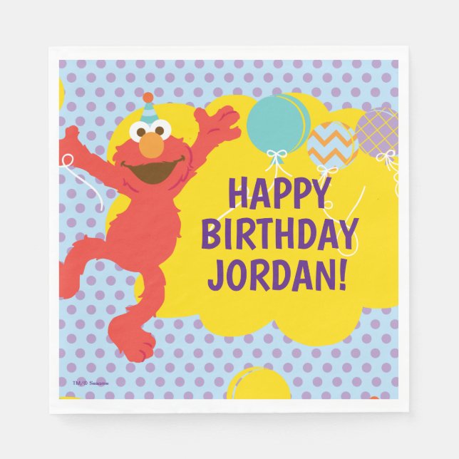 Serviette En Papier Elmo avec Motif de ballon de parti (Devant)