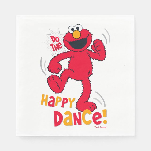 Serviette En Papier Elmo | Faire la joyeuse danse (Devant)
