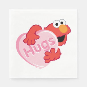 Serviette En Papier Elmo "Hugs" Valentine Heart Candy