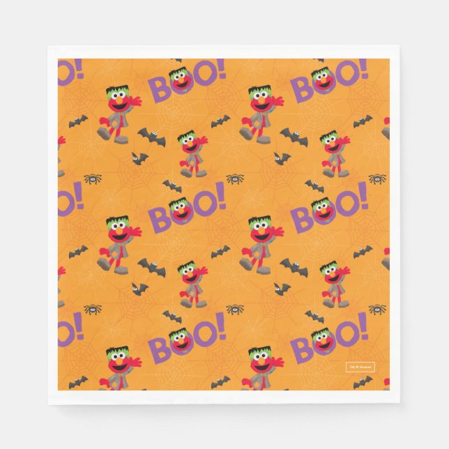Serviette En Papier Elmo | Motif Halloween Boo (Devant)