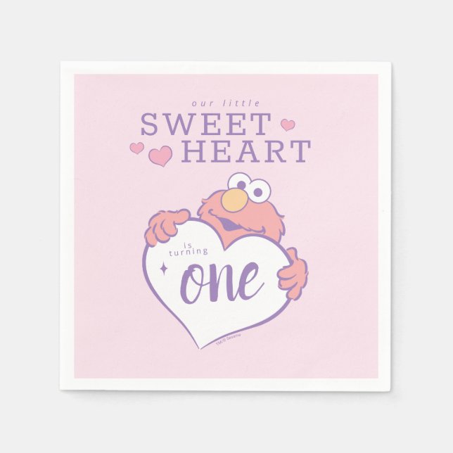 Serviette En Papier Elmo Sweetheart Anniversaire (Devant)