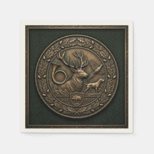 Serviette En Papier Emblème de chasse en bronze