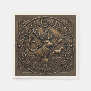 Serviette En Papier Emblème de chasse en bronze