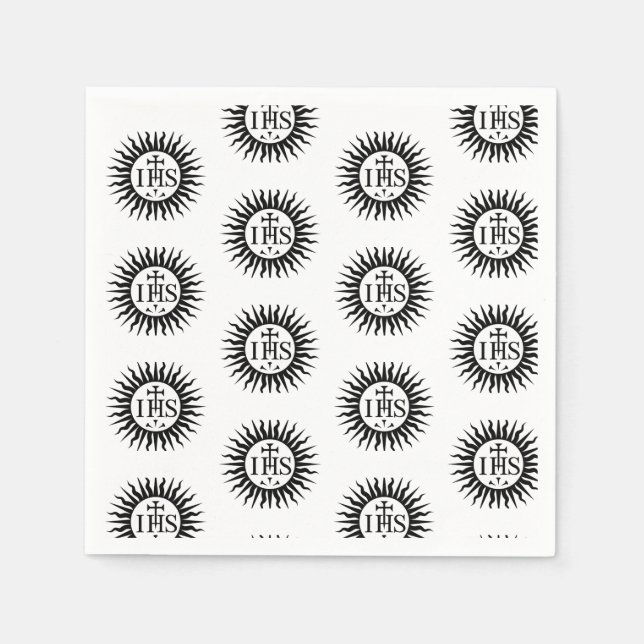 Serviette En Papier Emblème de la Société de Jésus (Devant)