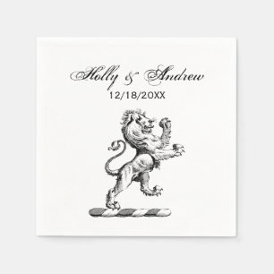 Serviette En Papier Emblème héraldique du lion debout
