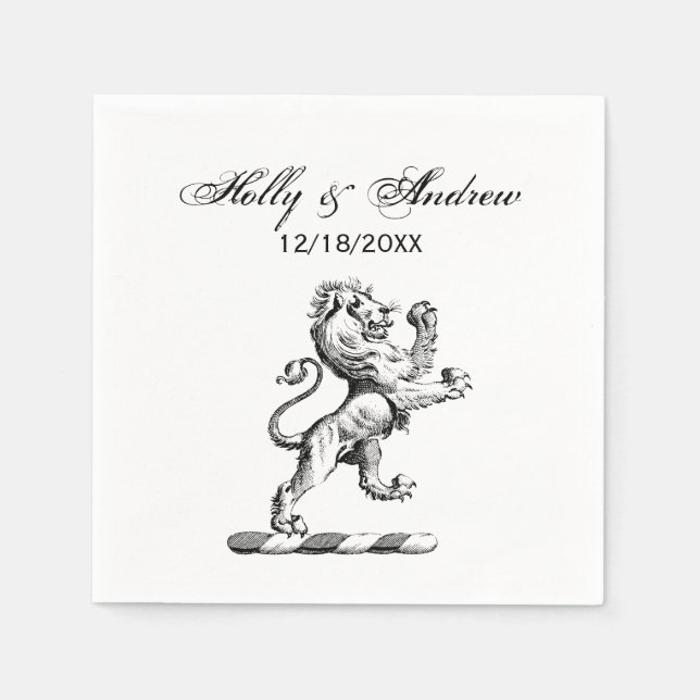 Serviette En Papier Emblème héraldique du lion debout (Devant)