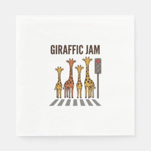Serviette En Papier Embouteillage giraffic Drôle de girafe traversant