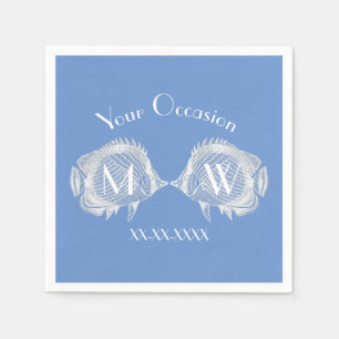 Serviette En Papier Embrassant des poissons votre couleur