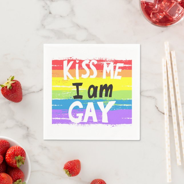 Serviette En Papier Embrasse-Moi Je Suis Gay (En situation)