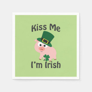 Serviette En Papier Embrasse-moi Je suis Irish Pig