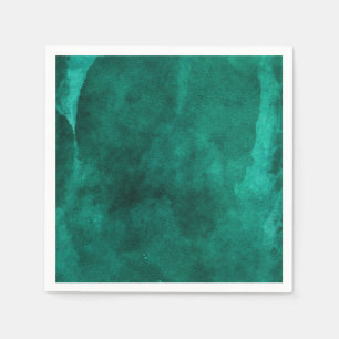 Serviette En Papier Emerald Green Aquarelle Élégante Mariage moderne