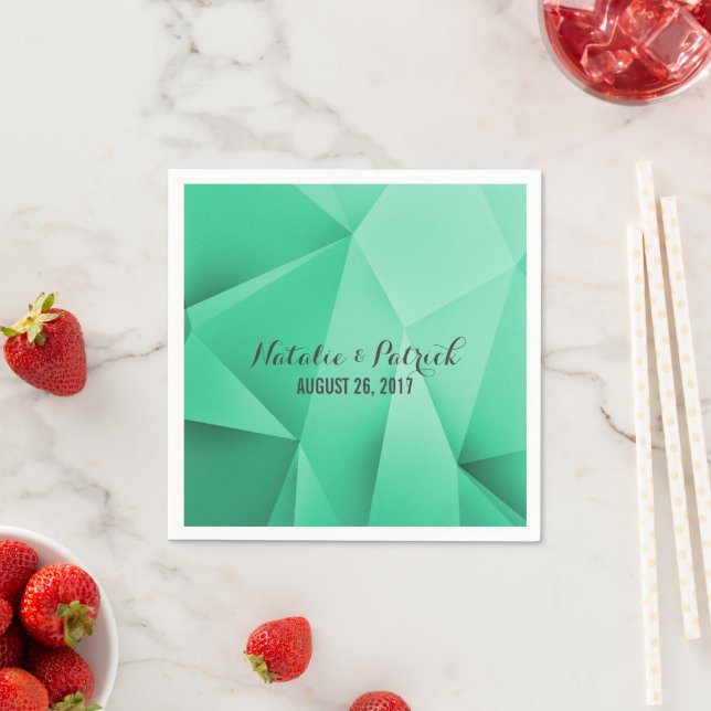 Serviette En Papier Emerald Jewel Tones Mariage Papier (En situation)