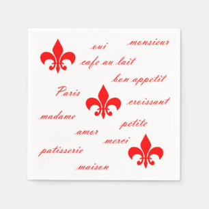 Serviette En Papier Émilion Papier serviettes rouge sur blanc