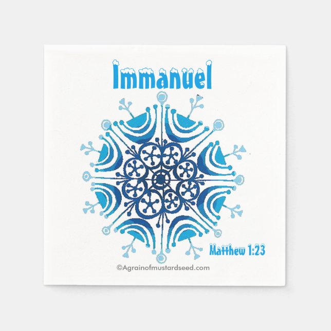 Serviette En Papier Emmanuel Dieu avec nous Noël (Devant)