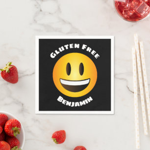 Serviette En Papier Emoji souriant sans gluten