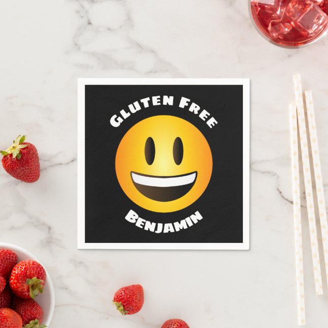 Serviette En Papier Emoji souriant sans gluten (En situation)