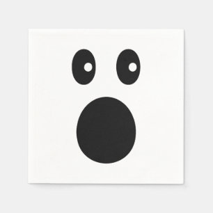 Serviette En Papier Emoji visage choqué drôle minimaliste dessin animé
