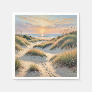 Serviette En Papier Emplacements des dunes de sable de plage