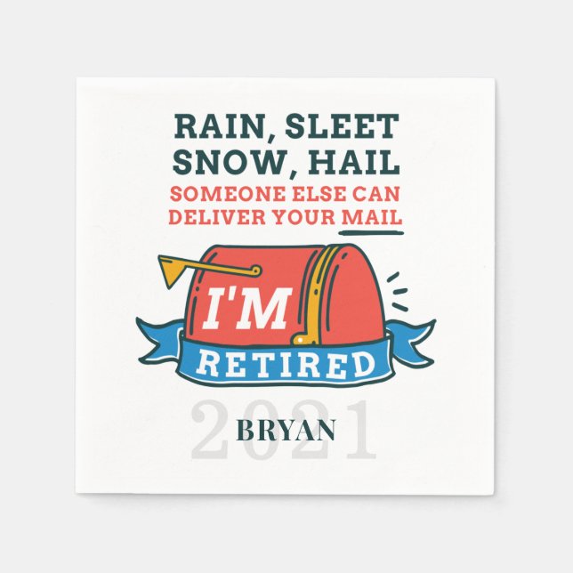 Serviette En Papier Employé de poste retraité Mailman Retraite personn (Devant)