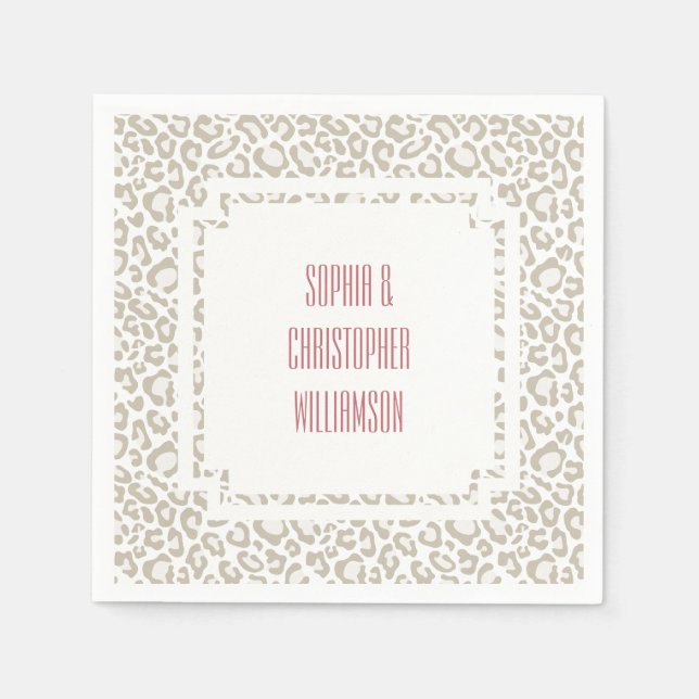 Serviette En Papier Empreinte de léopard de crème (Devant)