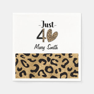 Serviette En Papier Empreinte de léopard fête du 40e anniversaire avec