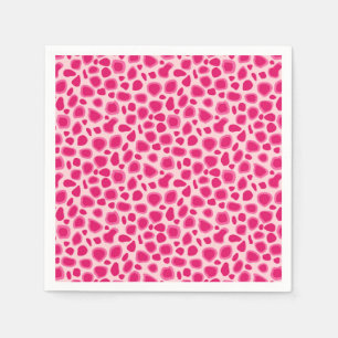 Serviette En Papier Empreinte de léopard - Fuchsia et rose clair