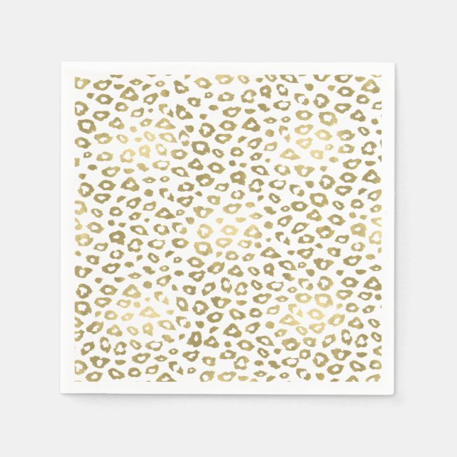 Serviette En Papier Empreinte de léopard Gold Ombre (Devant)