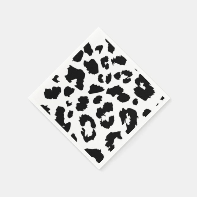 SERVIETTE EN PAPIER EMPREINTE DE LÉOPARD NOIR (Coin)