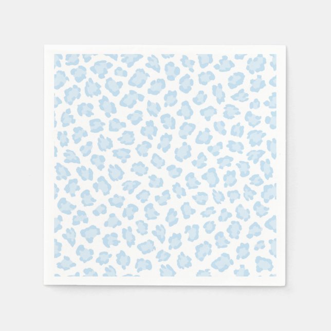 Serviette En Papier Empreinte de léopard Pastel Blue Sweet Boy Amoureu (Devant)