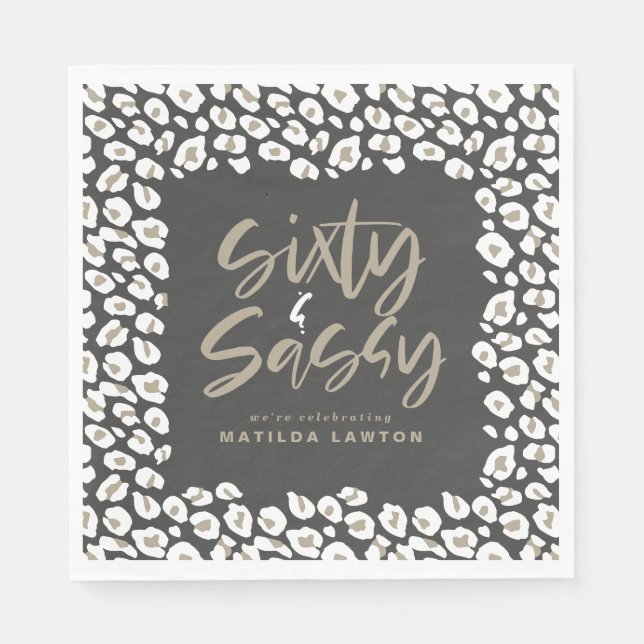 Serviette En Papier empreinte de léopard soixante et sassy party moder (Devant)