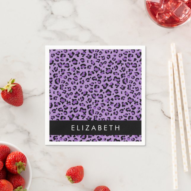 Serviette En Papier Empreinte de léopard, Spots, Leopard Violet, Votre (En situation)