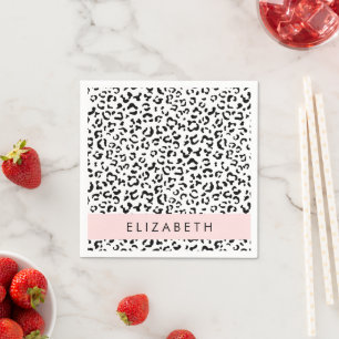 Serviette En Papier Empreinte de léopard, Spots, Noir Et Blanc, Votre 