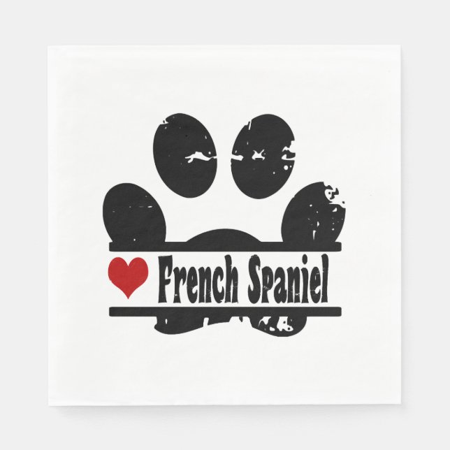 Serviette En Papier Empreinte de patte français espagnol chien (Devant)
