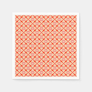 Serviette En Papier Empreinte florale kimono, pêche et mandarine orang