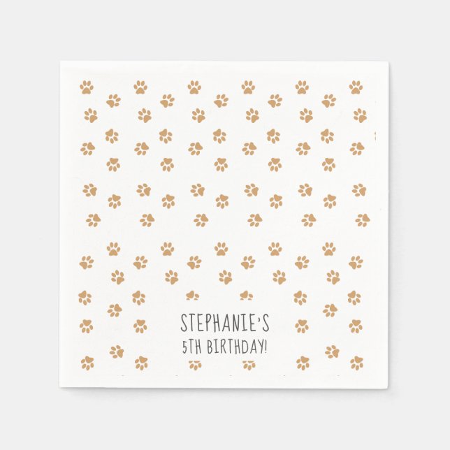 Serviette En Papier Empreintes de pattes (Devant)