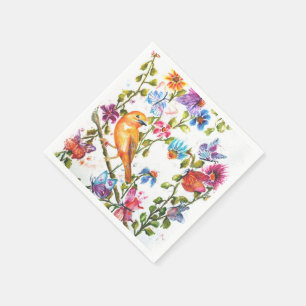 SERVIETTE EN PAPIER EMPREINTES DE PATTES PAPIER JAUNE NAPKINS