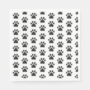 Serviette En Papier Empreintes de pattes Pet chat Chien noir blanc Par