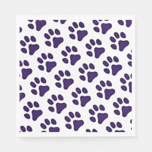 Serviette En Papier Empreintes de pattes violets de papier Napkin