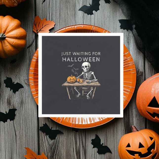 Serviette En Papier "En attendant les serviettes d'Halloween | Drôle (Créateur téléchargé)
