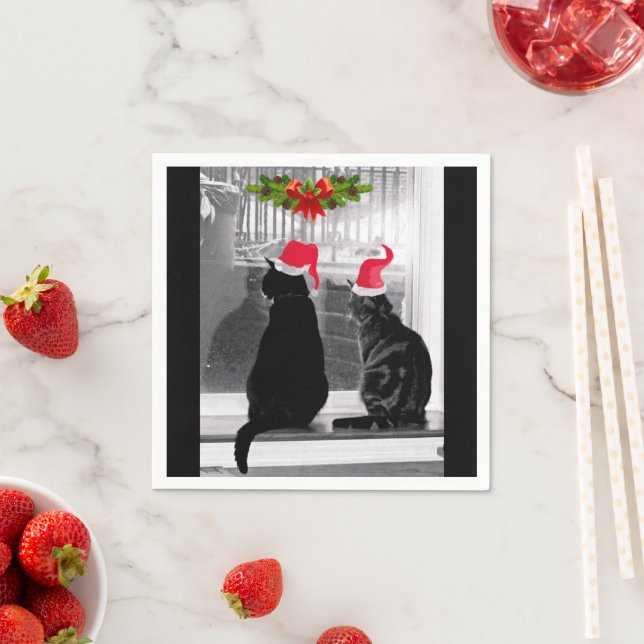 Serviette En Papier En Attente De Père Noël (En situation)