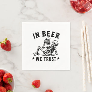 Serviette En Papier En bière, nous avons confiance squelette rafraîchi