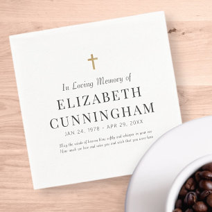 Serviette En Papier En Mémoire Amoureuse Mémorial Croix simple moderne