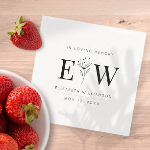 Serviette En Papier En Mémoire Amoureuse Mémorial Monogramme Moderne F